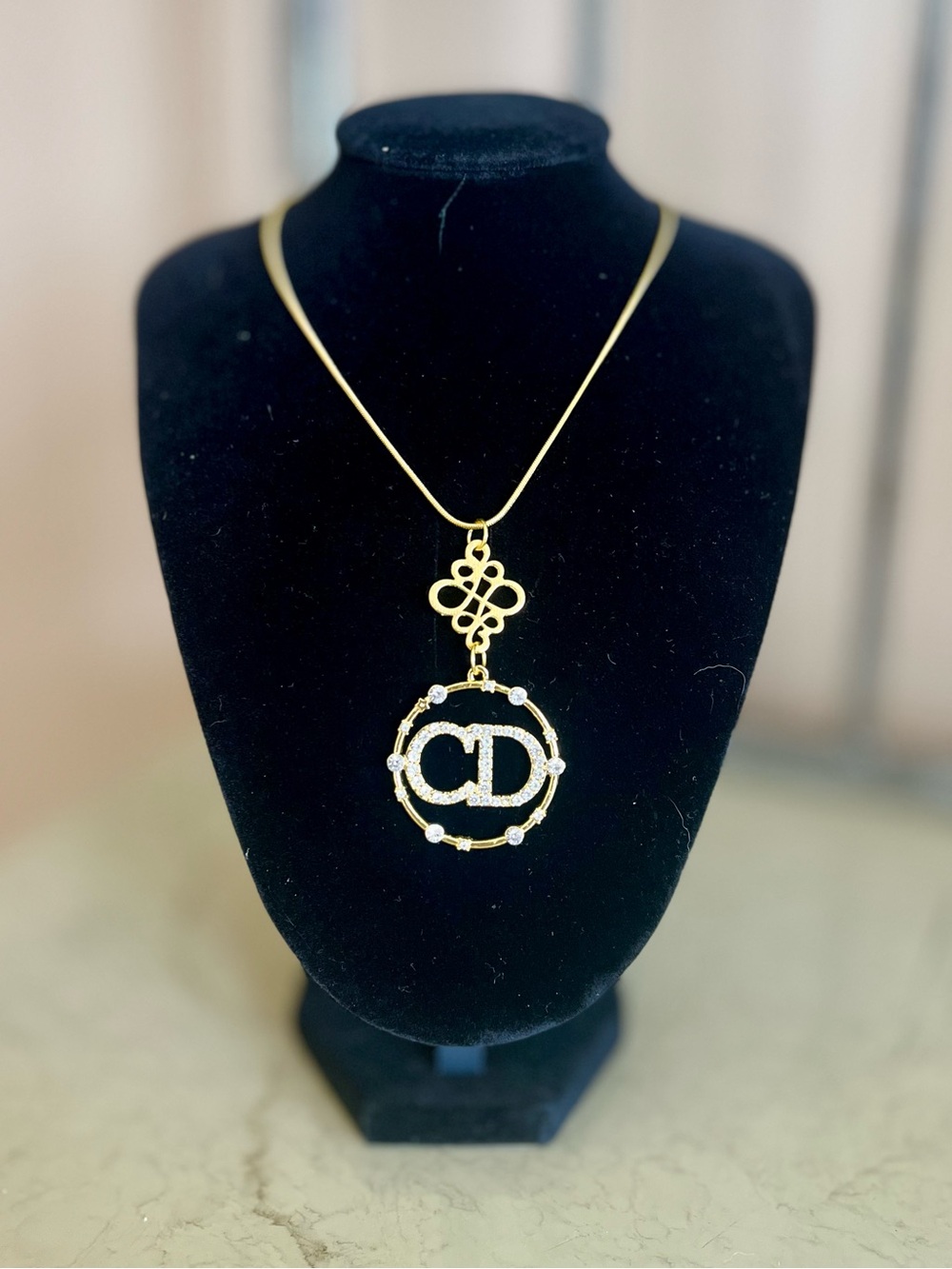 Christian Dior necklace on a 20” snake 🐍 chain NEW